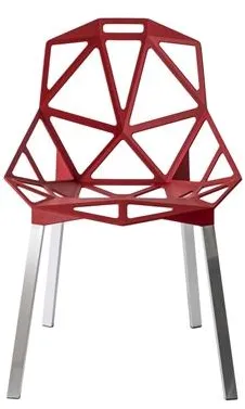 Magis Chair One 4 Legs Matstol Anodiserad/Röd